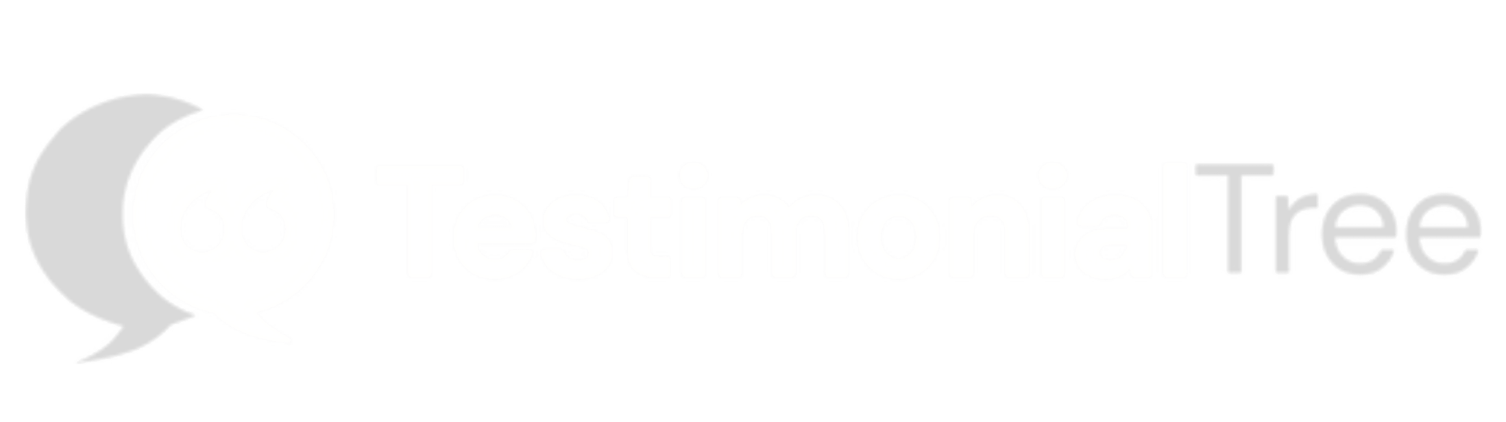 Testimonial Tree logo featuring a white speech bubble icon with quotation marks and company name.
